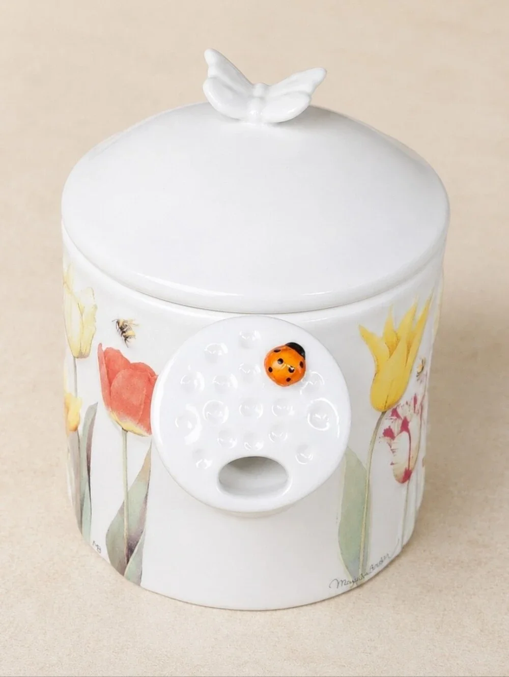 Marjolein Bastin Hallmark Tulip Teapot & Vase Set Vintage Cottagecore